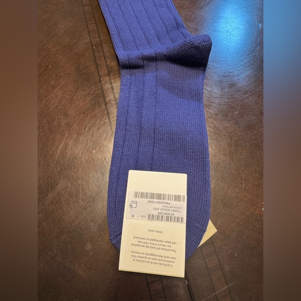 New Authentic Gucci Logo Socks Navy Size M - Picture 11 of 14